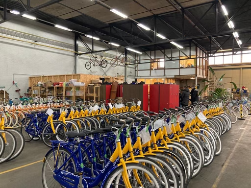 Photo of OV bikes in warehouse