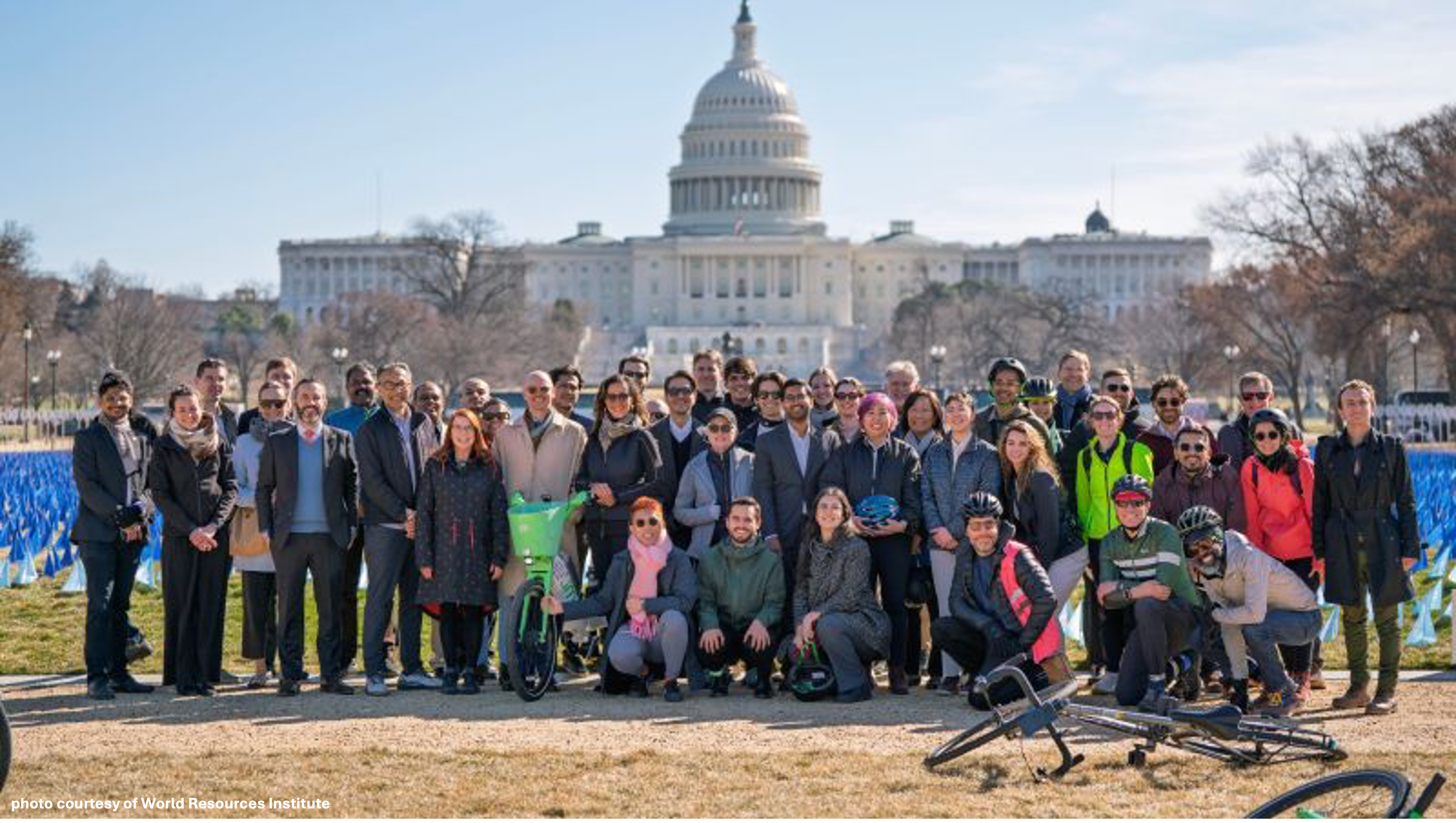 Washington DC Capitol Group Photo with bicycle